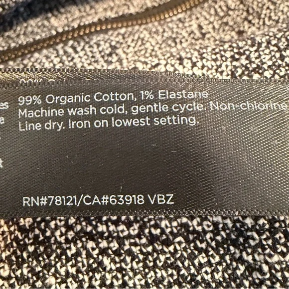 Eileen Fisher Black White Organic Cotton Tweed Stand Collar Jacket medium - Picture 7 of 8